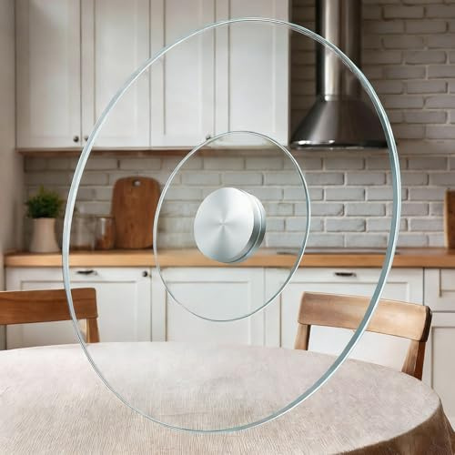 YCBTPS Große Servierplatte Tisch-Drehteller Aus Glas, Runde Lazy Susan Für Esstisch, Drehbares Tablett Tischplatte Drehtablett Tafelaufsatz Für Restaurants(60cm/24in)