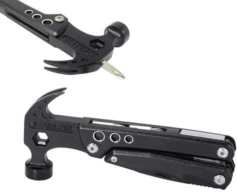 Outdoor Hammer,Robust Mit Integriertem Flaschenöffner - Handwerkzeug Aus Edelstahl - Für Auto Möbel Camping Wanderung Und Abenteuer