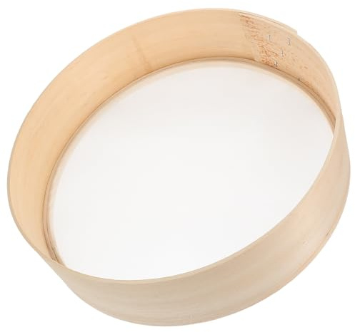 OSALADI Setaccio per Farina in Legno Rotondo Maglia Fine 100 Mesh, Utensile da Cucina per Preparazioni di Dolci e Pane in Casa