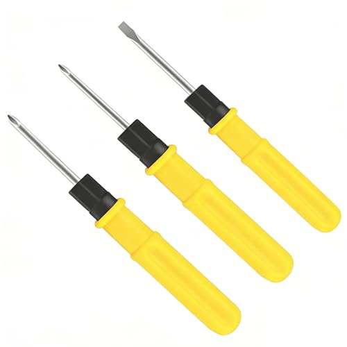 3 Pcs Variable Length Screwdriver Set (5, 6, 7) | Handy Small Screwdriver for Daily DIY | Reliable mini Screwdriver | Home Repair Tool Kit (Yellow)