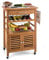 KLARSTEIN Louisiana - Carrello Portavivande, 4 Ripiani, mensola con Ante, cesta in Acciaio, Supporto per Bottiglie, cassetto, Superficie di appoggio, Due Freni di stazionamento, Legno
