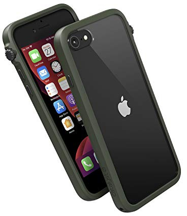 Catalyst Impact Case for iPhone SE 2022, compatible with iPhone 8/7, Wrist Strap Lanyard Included, Wireless Charging, Drop Protection, Rotating Mute Switch – Army Green