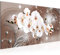 Runa Art Wandbild Blumen Orchidee 1 Teilig 100 x 40 cm Modern Bild auf Vlies Leinwand Abstrakt Wohnzimmer Beige Braun 006312b
