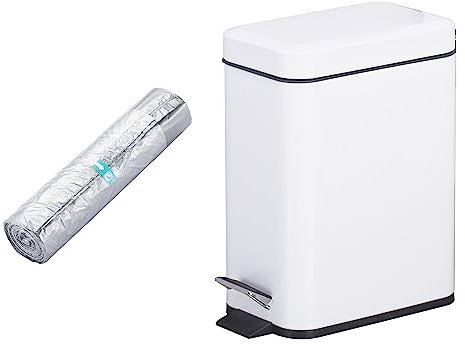 Smartbin 5L Rectangular Papelera con Tapa Silenciosa Cubo de Basura con Pedal Paso Cocina Basura Barurero Contenedor de Basura Papelera de Reciclaje Baño Cocina Oficina