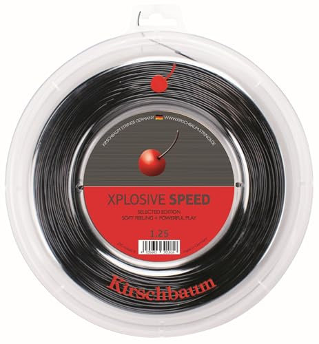 Kirschbaum Xplosive Speed 200 M Schwarz Tennis Saitenrolle 200m Monofil Schwarz 1,18