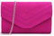 Milisente Abendtasche für Damen, Veloursleder, Umschlagtasche, Abend-Geldbörsen, Crossbody-Schulter-Clutch, fuchsia, Medium