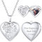 FOCALOOK Pendentif Porte Photo Femme Plaqué Or Blanc Collier Médaillon Coeur Photo Personnalisé Chaîne 2,5mm/50+5cm Bijoux Cadeau Anniversaire Noël Fête des Mère
