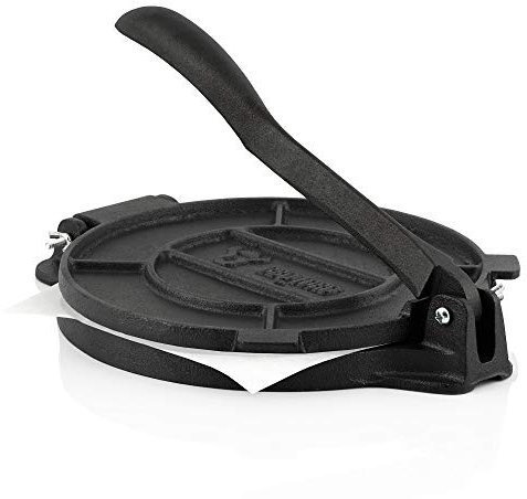 BBQ-Toro Gusseisen Tortilla Presse Ø 20 cm | für hausgemachte Tortillas | Tortillapresse, Maismehl Presse, Teigpresse | Druckpresse für Camping und zu Hause | Gusspresse, Formpresse, Backpresse