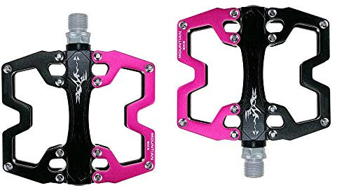 SlimpleStudio MTB Plates Anti-Glissant Pédale,Pédale de vélo de Montagne Pédale en Alliage d'aluminium Pédale de vélo Accessoires de vélo-Rose