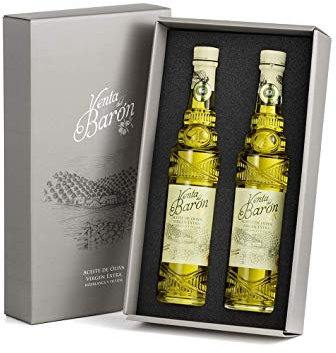 Venta del Barón - Preisgekröntes Premium Natives Extra Virgine Olivenöl - Kaltgepresst - Sehr hoher Polyphenolgehalt - Doppelpack in Geschenkbox (500ML x 2)