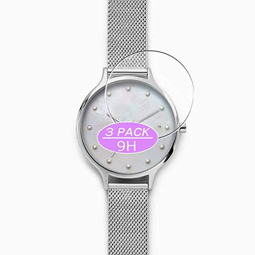 Vaxson Lot de 3 films protecteurs d'écran en verre trempé compatibles avec les boîtiers de montre Skagen Anita - 36 mm - Film protecteur 9H