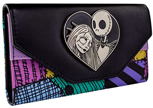 The Nightmare Before Christmas Porte-Monnaie en Patchwork Jack Sally de L'Étrange Noël de Monsieur Jack Noir, Noir, One Size, Embrayage, Noir, One Size, Embrayage