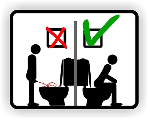 Sitzen pinkeln Toilettenaufkleber.