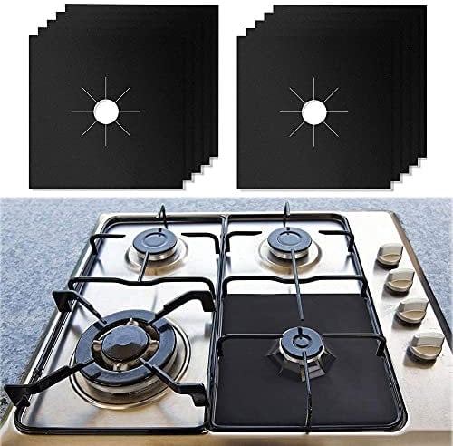 8pcs Gas Hob Range Protectors Reusable Kitchen Stove Burner Covers Stove Top Protector Liner Cover Heat-Resistant Non-Stick