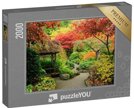 puzzleYOU: Puzzle 2000 Teile „Herbstlicher japanischer Garten in Vancouver Island, Kanada“ – aus der Puzzle-Kollektion Garten