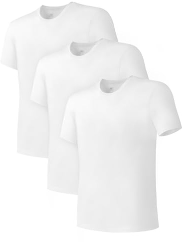 DAVID ARCHY Men's Undershirts Tops Bamboo Blended Stretch Short Sleeve T-Shirts for Men Crew Neck Fit Smooth Cool Fresh Lightweight Moisture-Wicking Underwear Mens Tees 3 Pack