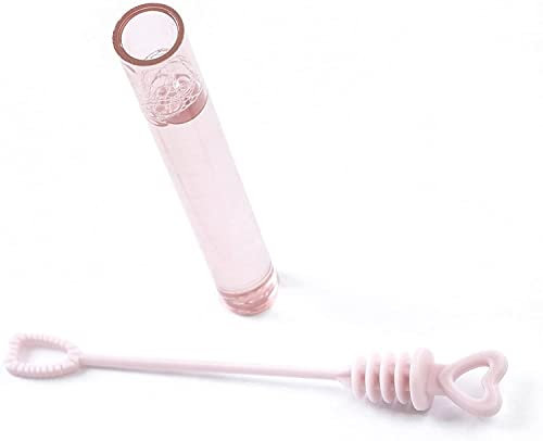 Miss Lovely Set di 48 bolle di sapone per matrimonio a forma di cuore, rosa e rosa, accessori per decorazioni per matrimonio, fidanzamento, cerimonie, bomboniere