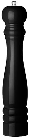 HENDI Pfeffermühle, glänzend, Pfefferstreuer, mit Edelstahl-Mahlwerk, einstellbar, 60x(H)315mm, Holz, Schwarz