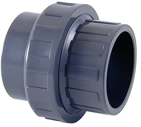 POWERHAUS24 PVC Verschraubung D 50 mm Klebemuffen inkl. Dichtung, PN16 nach EN1633, ohne Weichmacherzusatz