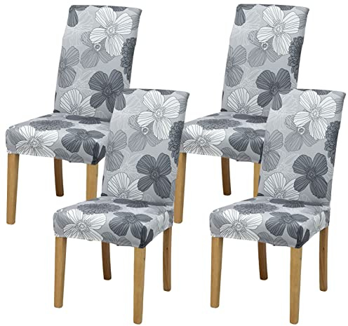 Aisprts Stuhlhussen 4er Set Stretch Stuhlhussen für Esszimmerstühle, Abnehmbarer Waschbarer Stühle Schutz Dekoration Stuhlbezug für Haus, Küche, Hotel, Restaurant, Bankett, Hochzeit, Party