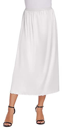 Avidlove Jupon Rockabilly Vintage Années 50 Jupon Antistatique Élégant Invisible Satin Robes De Soirée Robe D'occasion Blanc S