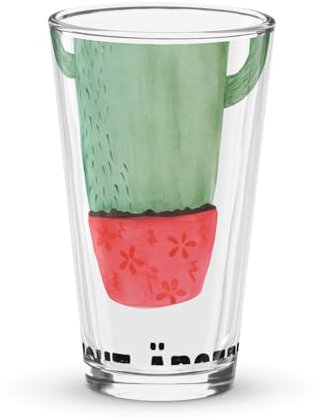 Mr. & Mrs. Panda Premium Trinkglas Kaktus Wut - Geschenk, Chefin, Büroalltag, Pint Glas, Kakteen, Wasserglas, Bierglas, Cocktail Glas, Kollegin