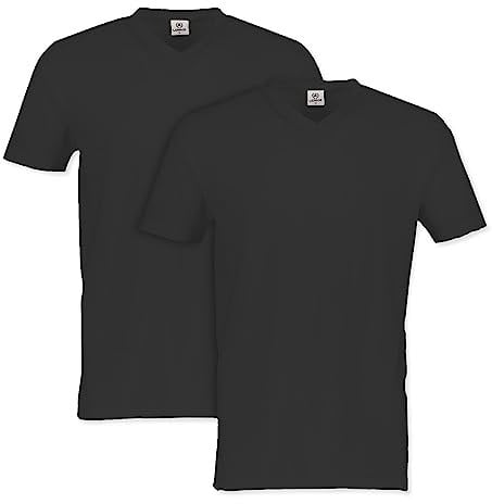 LERROS Pack Doble Camiseta Cuello en V, Negro, 3XL para Hombre
