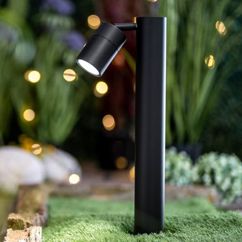 Lumiled Pollerleuchte Außenstehleuchte 45 cm IP44 spritzwasserdicht schwarz GU10 Fassung verstellbar 230 V Gartenleuchte Wegeleuchte Spot Außenlampe modern langlebig für Terrasse und Wegbeleuchtung