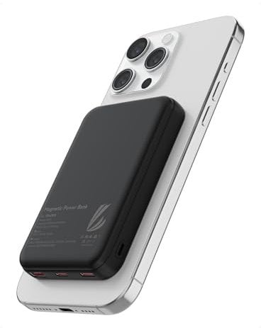 LL TRADER 006 Magnetic Chargeur Portable Magnétique sans Fil 10000mAh, Batterie Externe avec Câble USB/USB-C Compatible avec MagSafe Exclusivement pour iPhone 12/13/14/15 Série (Noir)