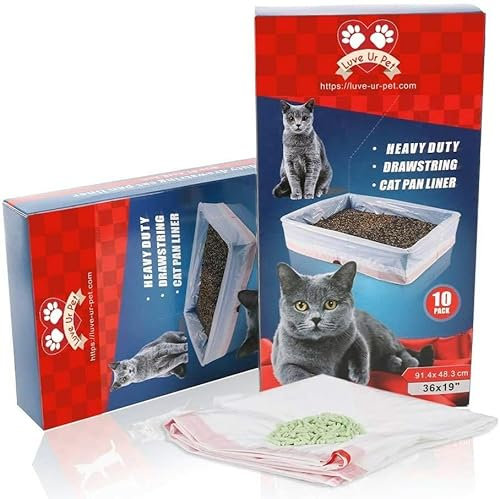 20xPack Drawstring Cat Litter Box Liner ,Cat Litter Box Liners Large with Drawstrings Scratch Resistant Bags for Medium and Large Litter Box,Heavy Duty,Strong,Tear Resistant (L) D.I.L