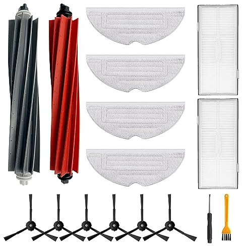 Fixbetter Kit di Accessori di Ricambio per Roborock S8, S8+, S8 Pro Ultra aspirapolvere robot, 2 spazzole principali in gomma, 2 filtri, 6 spazzole laterali, 4 panni, 1 spazzola, 1 cacciavite