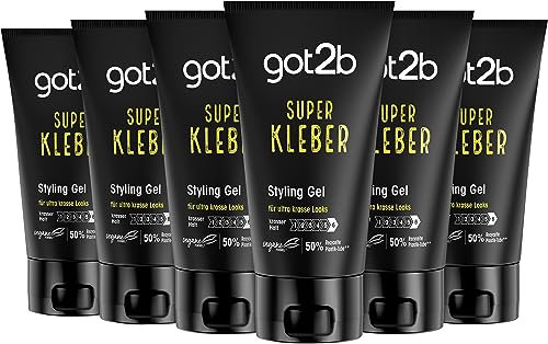 Schwarzkopf TAFT Gel Super Kleber (6x 150ml), Haargel mit sofortiger Haftung für einen Klebstoff-ähnlichen Halt, schonend für Haar und Kopfhaut, veganes, Haarstyling-Gel