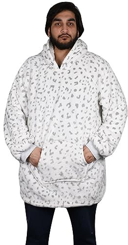 True Face Blanket Hoodie Unisex Oversized Ladies Sherpa Fleece Ultra Plush Unisex Hooded Sweatshirt SpotDot - Heavy One Size