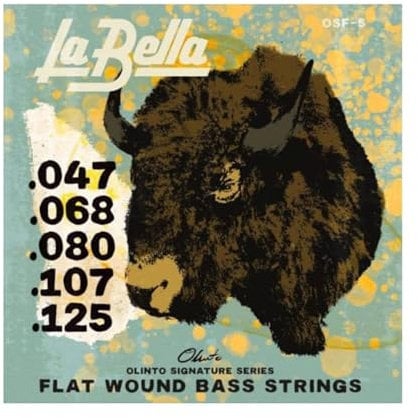 La Bella OSF-5 Olinto Signature Flat Wound Bass 5-Saiten-Set 47-125
