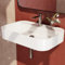 EMKE Eckiges Waschbecken Hochwertige Keramik Handwaschbecken Hängewaschbecken mit dünnem Rand Waschtisch Für Badezimmer Gäste-WC (400x400x110mm, Weiß)