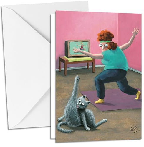 Inkognito Klappkarte Grußkarte inkl. Umschlag | Anlass: ''animals'', Motiv: ''Yoga-Katze'' | Künstler: Dorthe Landschulz | Art-Nr.: 64242-5 | vom Berliner Verlag