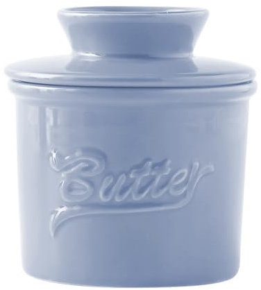 Xafrstyu Beurrier En Céramique, Beurrier Français Avec Couvercle, Conservateur De Beurre Avec Ligne D'eau, Récipient à Beurre pour Beurre Mou, Gardien De Beurre, pour Beurre Frais à Tartiner (violet)