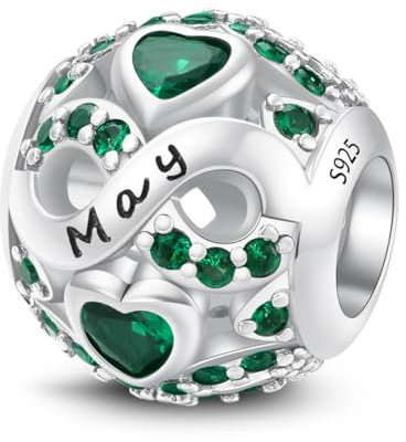 LONGLUCK CHARMS & BRACELETS Pierre de naissance des douze mois,Bijoux pour femmes,Compatible Pour Pandora les bracelets et les colliers Charms de,Cadeaux pour femmes