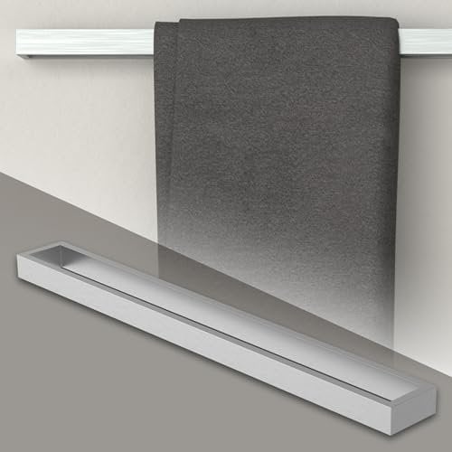 ML-Design Handtuchhalter ohne Bohren 60 cm, Silber, aus Edelstahl, Wandmontage, Badetuchhalter Wand zum kleben für Badezimmer & Küche, Modern, Handtuchstange Wandhalter selbstklebend für Handtücher