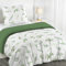Dreamzie Bettwäsche Set 135x200 cm mit 1 Kissenbezügen 80x80 cm - Botanic-Motiv Salbeigrün - Bettwäsche 135x200 Einzelbett aus 100% Mikrofaser - Zertifiziert ohne Chemikalien (Oeko TEX)