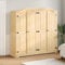 Gecheer Kleiderschrank Garderobenschrank Garderobe Schrank Schlafzimmerschrank Mehrzweckschrank Aufbewahrungschrank Allzweckschrank Corona 194x52x186 cm Massivholz Kiefer