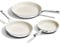 KITEXPERT Juego de sartenes antiadherentes, sartén de cerámica de titanio beige, sartén antiadherente, acero inoxidable, sin PFAS, PFOA y PTFE, apto para lavavajillas y horno, compatible con todas las