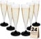 MA MAISON Flute da Champagne 100 ml Eleganti Calici in Plastica Riutilizzabili, Resistenti, Trasparenti, Riciclabili - Flute per Feste Calici di Vino- Bicchieri Lavabili Colorati (Base Nera - 24 Pz)