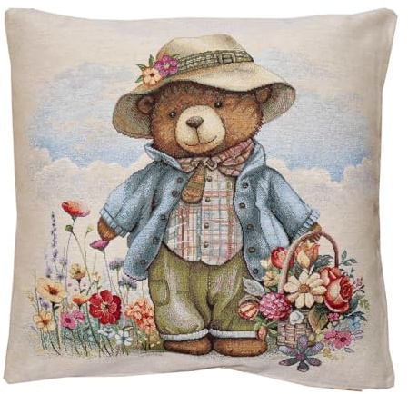 atelier alles-Spitze Kissenbezug Teddy Milan 45x45cm Langlebig Pflegeleicht | atelier alles-Spitze Strapazierfähige Kissenhülle | Stilvolle Raumdekoration | Verdeckter Reißverschluss
