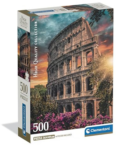 Clementoni Puzzle Collection - Flavian Amphitheatre 500 Stücke, Compact Box - Puzzle für Erwachsene 14-99 Jahre, Geschenk für Mann und Frau, Made in Italy, 35588