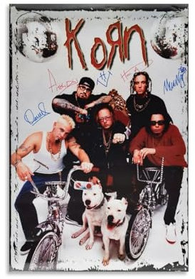 Korn Poster, Rockband, Musik, signiert, Retro, Vintage-Cover, Musikposter für Zimmer, ästhetische Leinwand, Wandkunst, Schlafzimmerdekoration, 30 x 45 cm