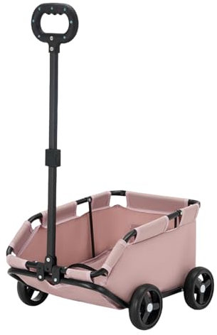 kamulouk Houndewagen MIT 4 Räder, Klappbare Kleine Hunderebuggy, Hunderbuggy bis 10 kg für Reissen Eininkaufen Gehen Spieler Rosa