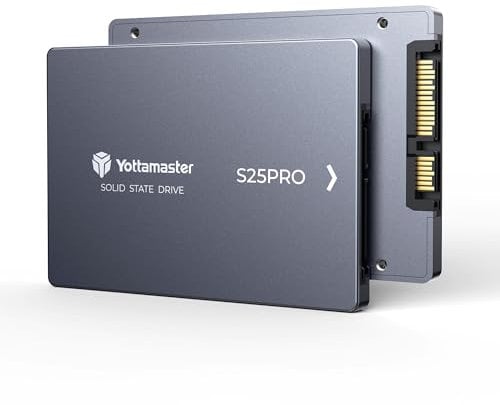 Yottamaster S25PRO SSD 1TB SATA III 6Gb/s 2.5 Solid State Drive, 3D NAND Flash,Memory 400TBW, Speeds up to 560MB/s, SSD Upgrade for PC/Laptop/Desktop/Gaming