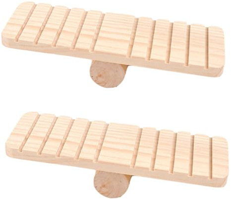 KOMBIUDA 2 Stück Hamsterkäfigspielzeug Wippe Multifunktionales Spielzeug für Hamster mit Natürlichem Verbundmaterial als Ruheplatz und Spielen im Haustierkäfig