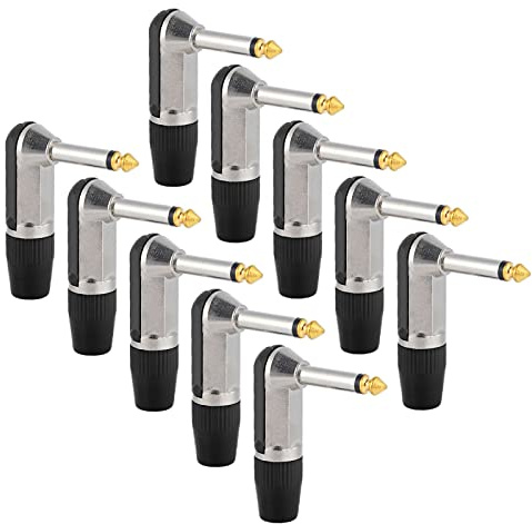 Audio-Stecker-XLR-Adapter, professionell, langlebig, korrosionsbeständig, 6,35 mm Kopfhörer-Mikrofon-Adapter für Heimkino, AV-Receiver, Klaviere, Bassgitarren, Zinklegierung, ABS, (Schwarz)